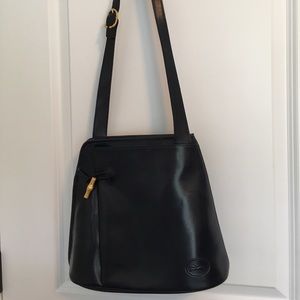 Longchamp Navy Leather Shoulder Bag